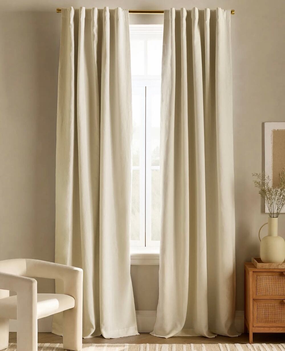 Quince European Linen Light Filtering
Curtain | Sage Green | 96x108